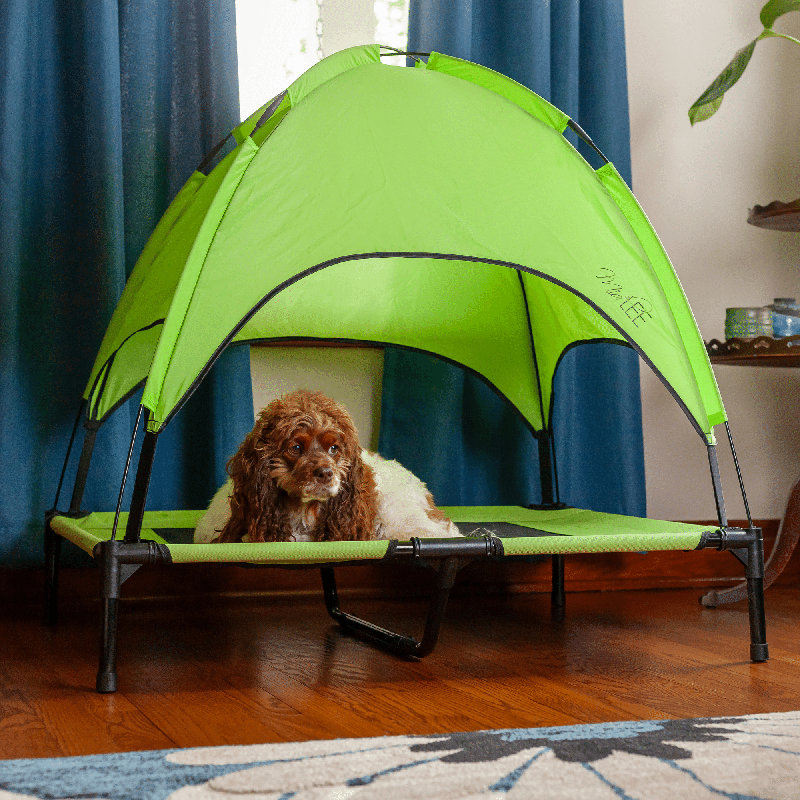 Midlee Green Dog Cot With Canopy